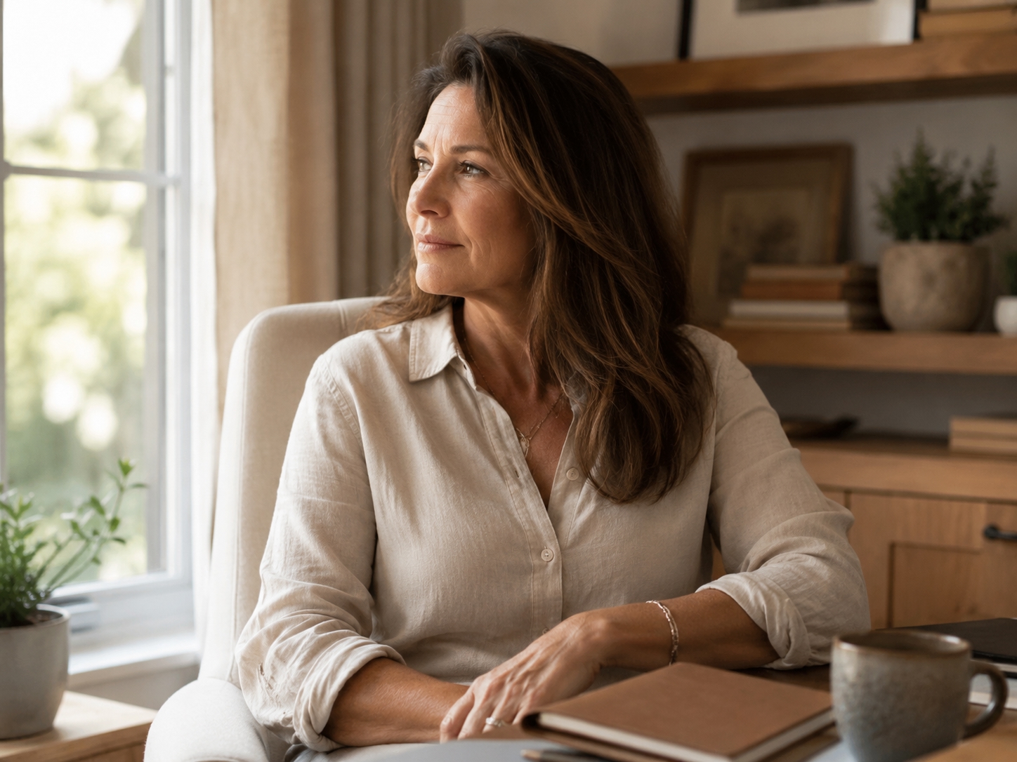 Woman experiencing clarity and calm after menopause treatment in Orlando
